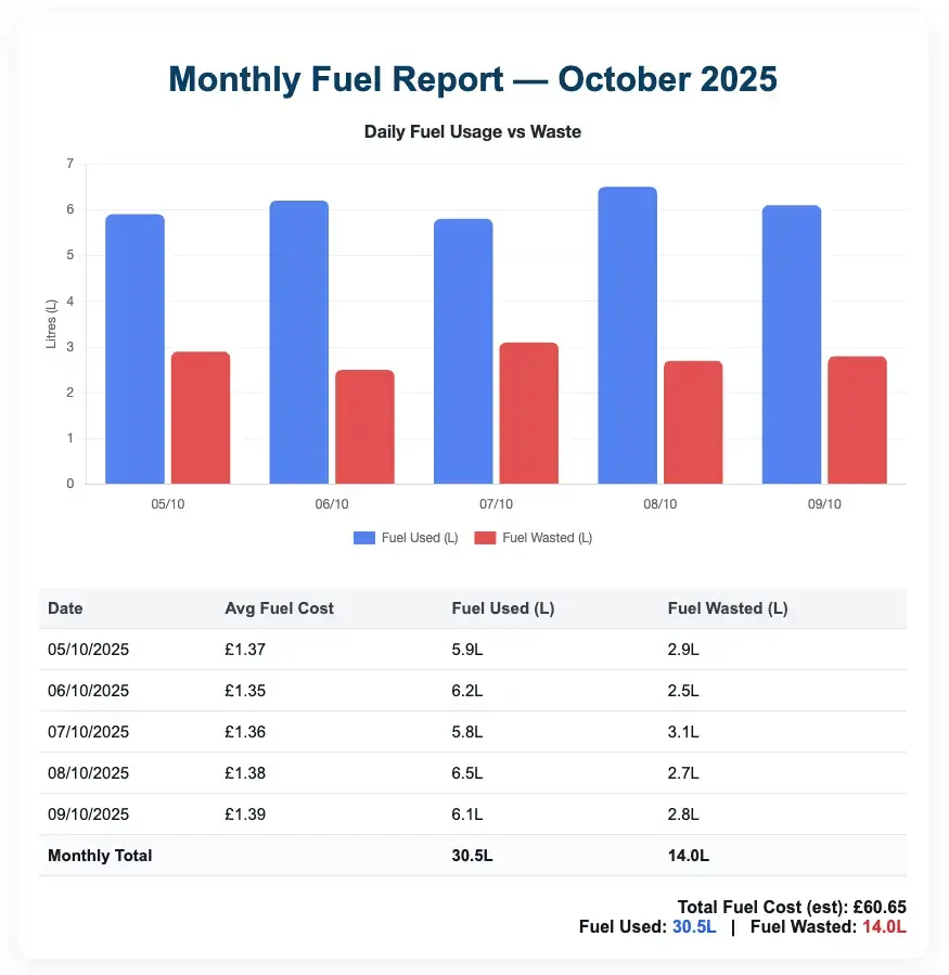 Simple Fuel Report