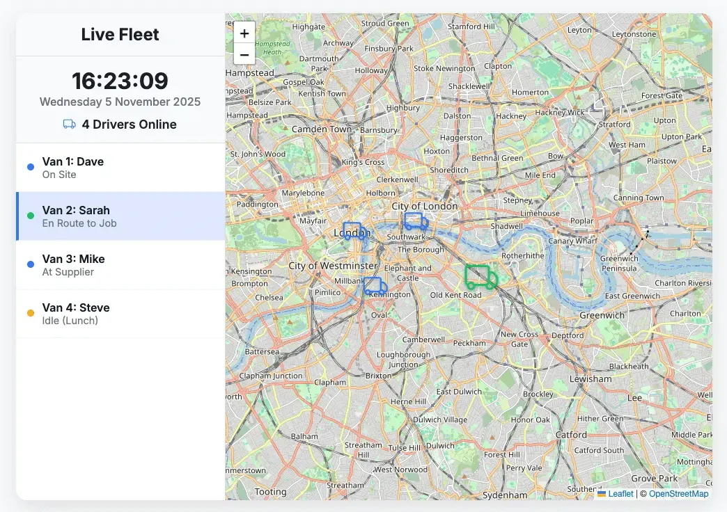 Live Map Dashboard